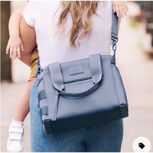 Dagne Dover Ash Blue Small Wade Diaper Bag with Crossbody Strap